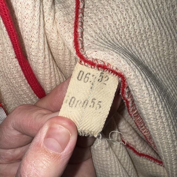 Vintage 80s NWOT Bog Sports Waffled Thermal Lined Red Hoodie Size Large - Picture 4 of 5